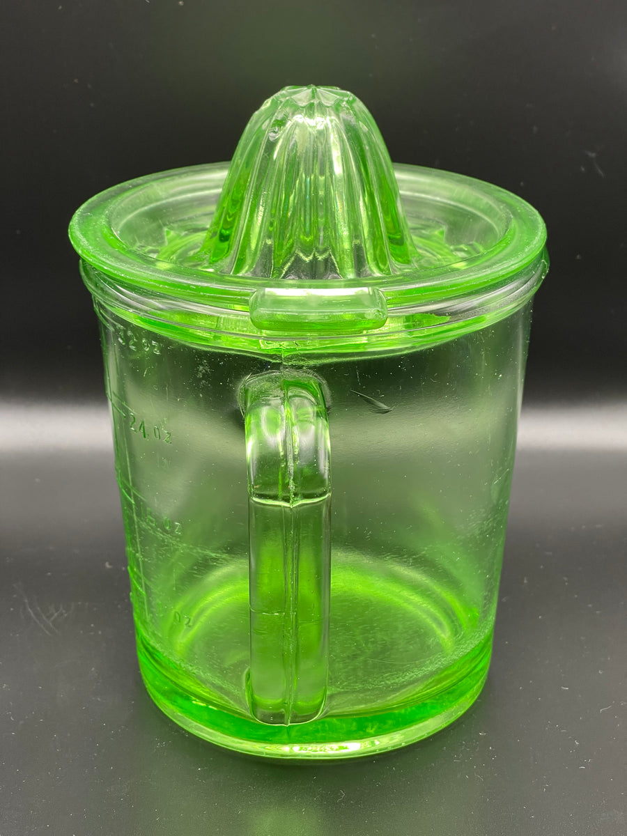 Uranium Glass Measuring Cup & Juicer - McLaughlin Auctioneers, LLC