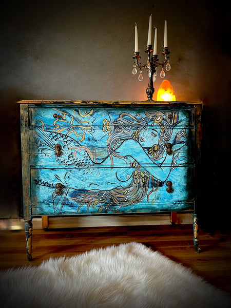 *** SOLD *** Vintage Dresser Siren of the Sea