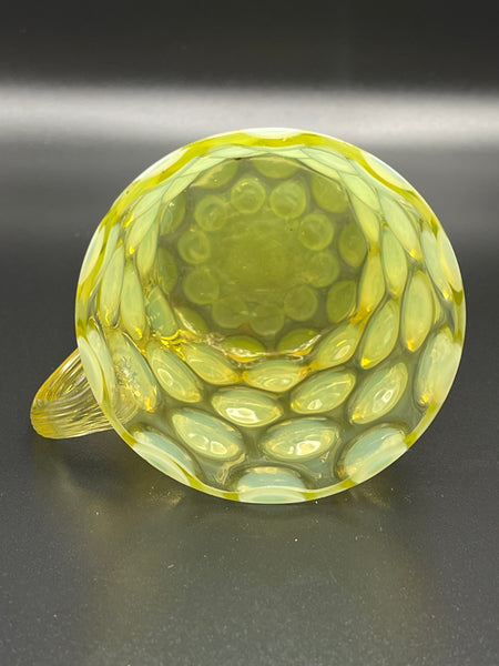 Victorian Inverted Thumbprint Vaseline Opalescent Glass