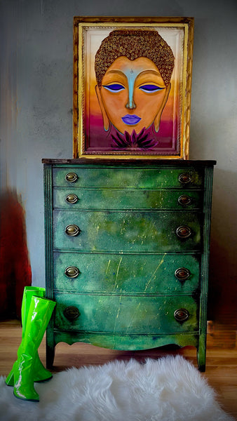 Hand Painted Vintage Tall Boy