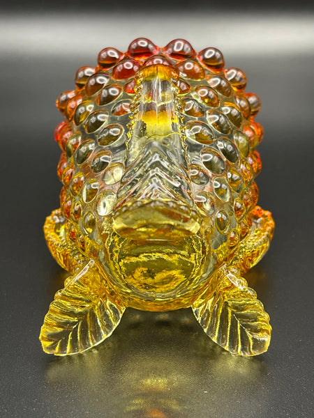 Vintage Degenhart Glass Amber Hobnail
