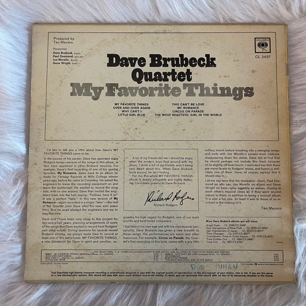 Dave Brubeck Quartet-My Favorite Things MONO