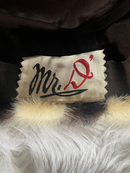 Vintage Mr. D Pillbox Faux Fur Hat