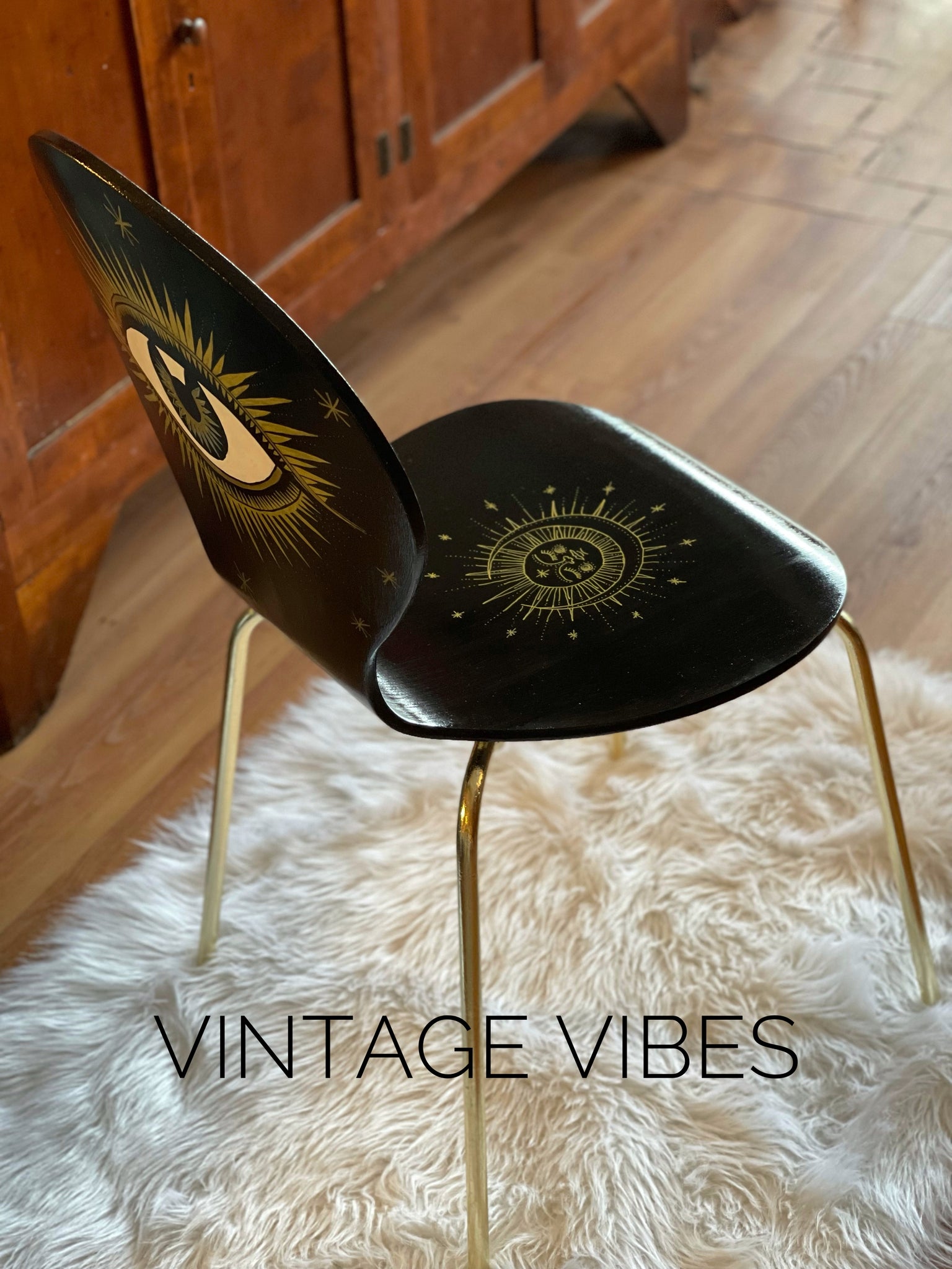Vintage MCM Hand Painted Chair