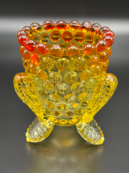 Vintage Degenhart Glass Amber Hobnail