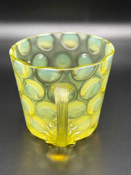 Victorian Inverted Thumbprint Vaseline Opalescent Glass
